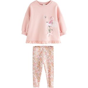 Next Set 'Frill Hem'  donkergroen / lichtoranje / lichtroze / wit