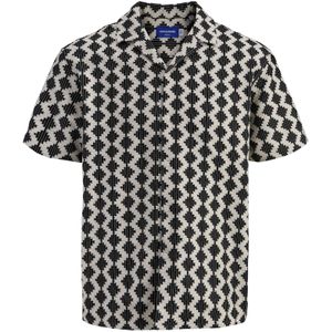 JACK & JONES Overhemd 'JORSummer Luke'  ecru / zwart