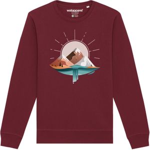 Watapparel Sweatshirt ' Sunrise & Lake '  gemengde kleuren / bourgogne