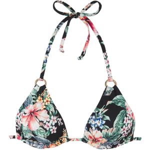 Look - Gebloemd Triangelbikini - Zwart Gedessineerd - Zonder Beugels