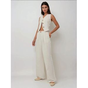 Hiccup Bandplooibroek  natuurwit