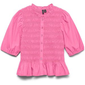 Top - O-hals - Volumineuze Mouwen - Knoopsluiting - Tight Fit