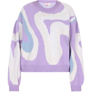 IZIA Trui  smoky blue / lavendel / wit