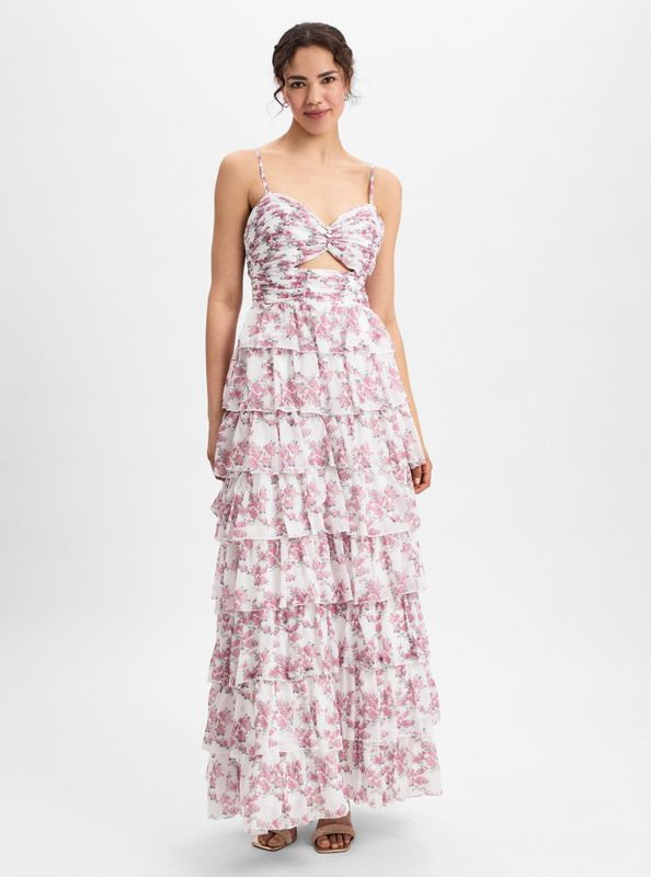 HEY KYLA - Avondjurk - Oudroze/Wit - A-lijn - Lang/maxi