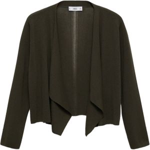 MANGO Gebreid vest 'CASCADA'  donkergroen