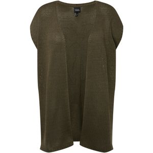 Ulla Popken Gebreid vest  donkerbruin