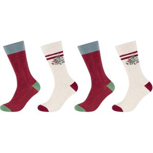 s.Oliver Sokken 'X-Mas'  ivoor / groen / petrol / wijnrood