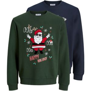 JACK & JONES Sweatshirt  donkerblauw / groen / rood / wit