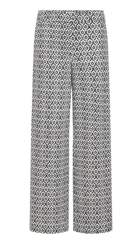 ICHI Broek 'Kate'  donkerblauw / wit