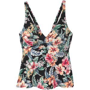 Look - Gebloemd Bralette Bikini - Zwart Gedessineerd - Recycling-Polyamide