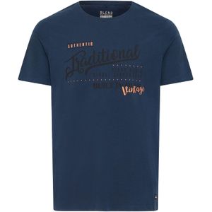 BLEND Shirt  nachtblauw / oranje / zwart / wit