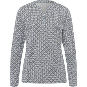 Longsleeve - Grijs/Lichtblauw Gedessineerd - 100% Katoen