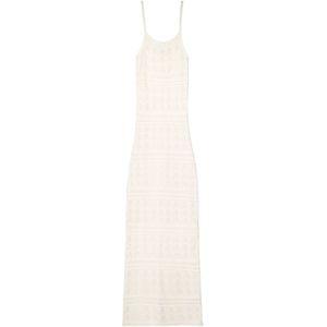 Bershka - Gebreide Jurk - Wit - 7/8 Lengte - Mouwloos