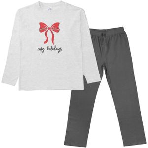 STACCATO Nachtkledij  basaltgrijs / lichtgrijs / cranberry / zwart