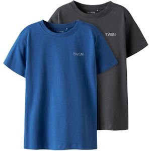 TWO SOON Shirt  blauw / donkergrijs / wit