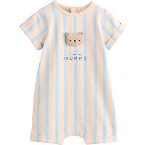 Next Rompertje/body  beige / lichtblauw