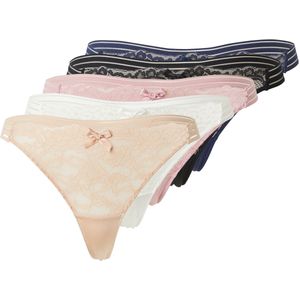 Hunkemöller String 'Sully'  beige / navy / rosa / zwart / wit