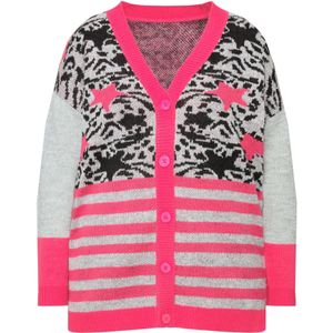 Angel of Style Gebreid vest  grijs / pink / zwart