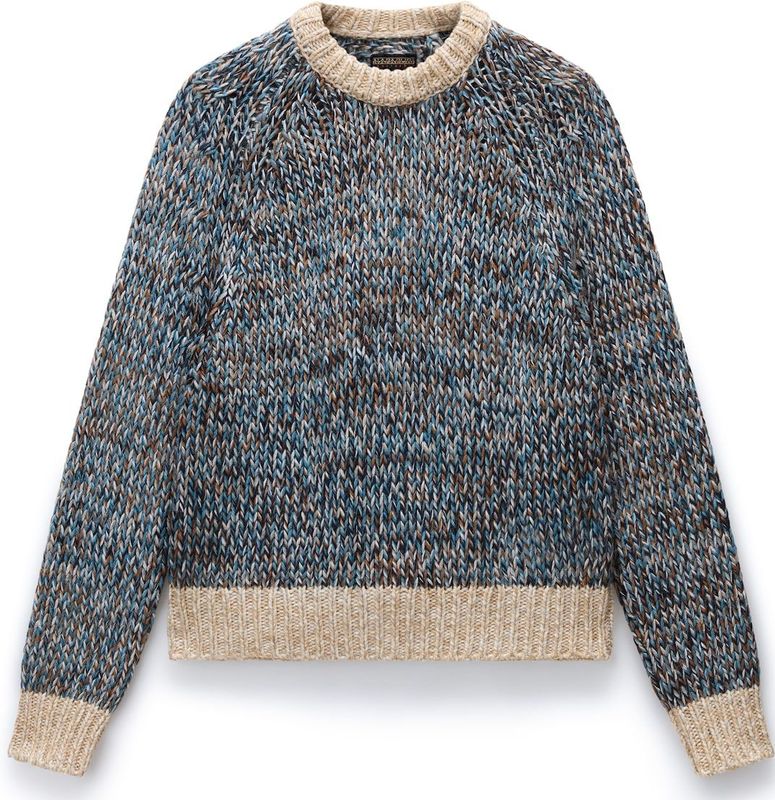 NAPAPIJRI Trui 'Ansei'  beige / ecru / lichtblauw / chocoladebruin
