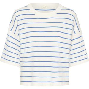 SOAKED IN LUXURY Trui 'Spina'  blauw / wit