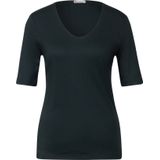STREET ONE - Style Palmira - T-shirt - Pine grove green - Korte Mouwen - Diepe Ronde Hals
