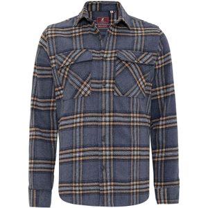 Williot Overhemd  donkerblauw / bruin / wit