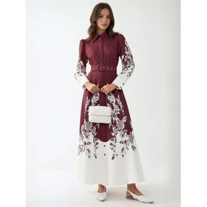 Hiccup Blousejurk  bourgogne / wit