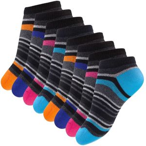 Yenita Sokken  grijs gemêleerd / oranje / pink / zwart