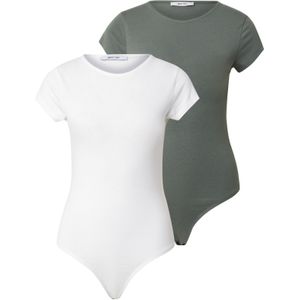 ABOUT YOU Shirt body 'Ellinor'  donkergroen / wit