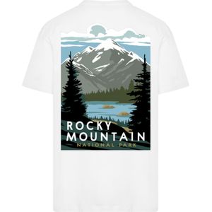F4NT4STIC Shirt 'US National Parks Rocky Mountain National Park'  lichtblauw / grijs / zwart / wit