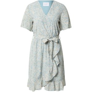 SISTERS POINT Jurk 'NEW GRETO'  hemelsblauw / donkergeel / wit