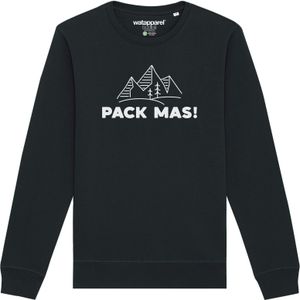 Watapparel Sweatshirt 'Pack mas!'  zwart / wit
