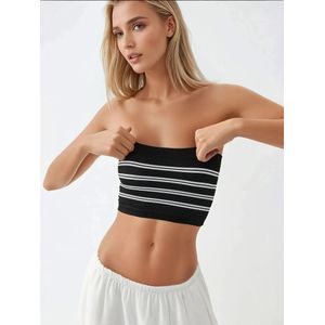 Hiccup Top  zwart / wit