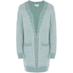 Sidona Gebreid vest  aqua / wit