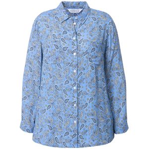 Studio Untold Blouse  azuur / lichtgeel / zwart