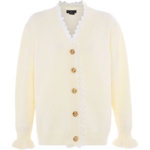 faina Gebreid vest  crème / wit