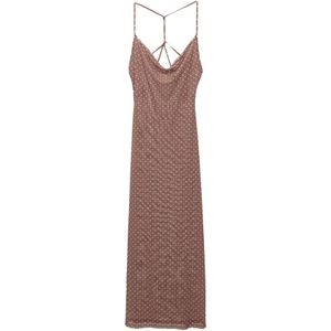 Pull&Bear Zomerjurk  bruin / wit