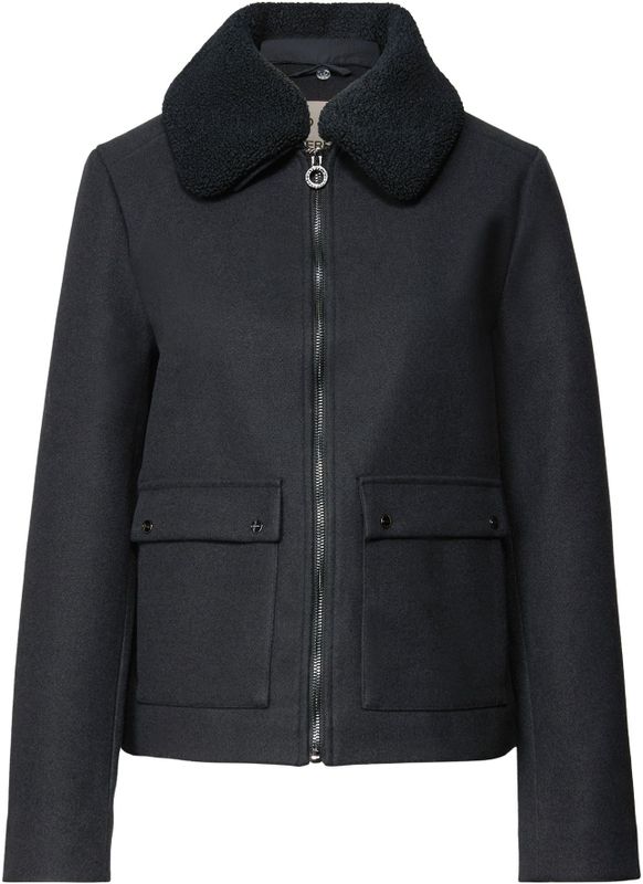 Street One - Dames Jas - Blauw - Korte Jas met Afneembare Kraag