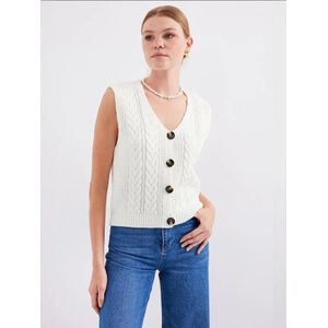 Bigdart Gebreide bodywarmer  wit