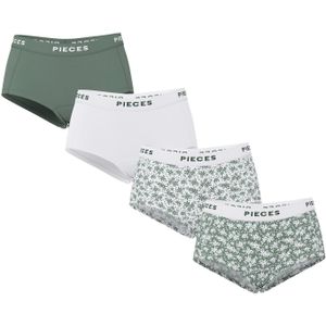 PIECES Broekje  groen / wit