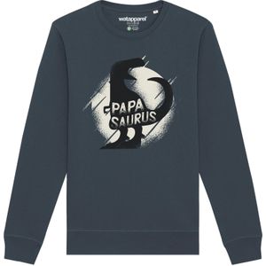 Watapparel Sweatshirt 'Papasaurus'  antraciet / zwart / wit