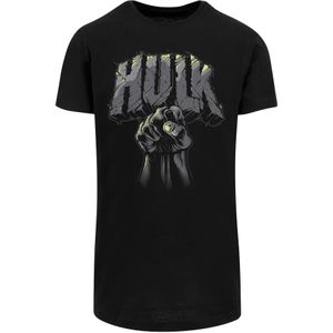 F4NT4STIC Shirt 'Marvel Hulk Punch Logo'  grijs / donkergrijs / lichtgroen / zwart