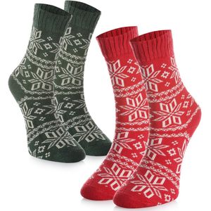 Crea Socks Sokken 'Winter'  spar / rood / wit