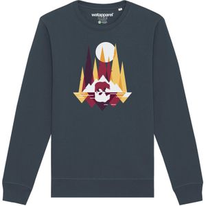 Watapparel Sweatshirt 'Von Bären und Bergen'  safraan / antraciet / aubergine / roodviolet / wit