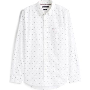 TOMMY HILFIGER Overhemd 'FLEX'  navy / wit