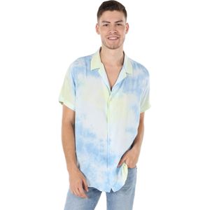 Colin's Overhemd  blauw / lichtgeel / wit