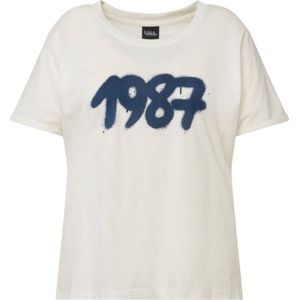 Ulla Popken Shirt  blauw / offwhite