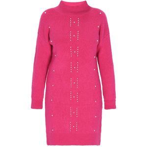 faina Gebreide jurk  fuchsia