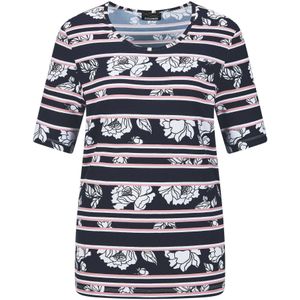 Goldner Shirt  marine / lichtroze / wit gemêleerd