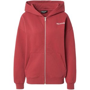 Pegador Sweatvest 'LANCY'  vuurrood / wit